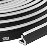 QDiShi Kerf Weather Stripping Door Seal 40FT Black PVC Door Seal Strip for Large Gap Noise Reduction, Weatherproof & Insulation