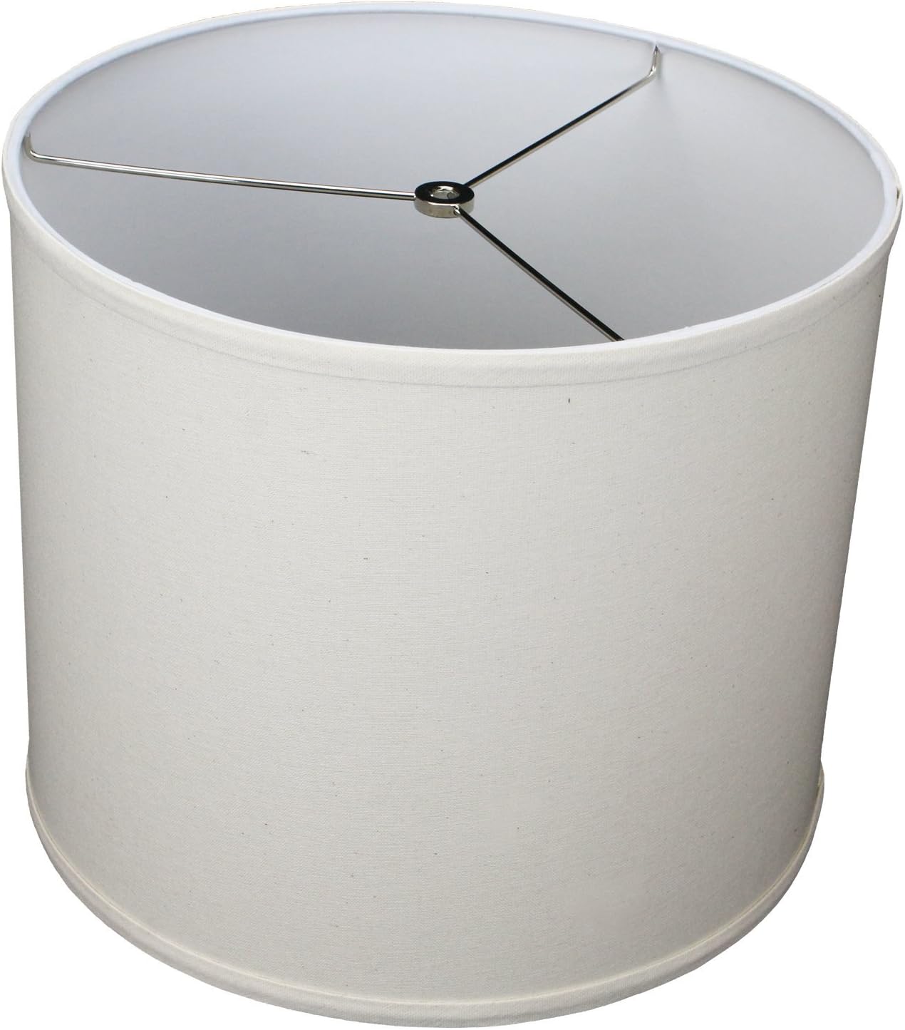 FenchelShades.com 14" Top Diameter x 14" Bottom Diameter 12" Height Cylinder Drum Lampshade USA Made (Linen Avocado)
