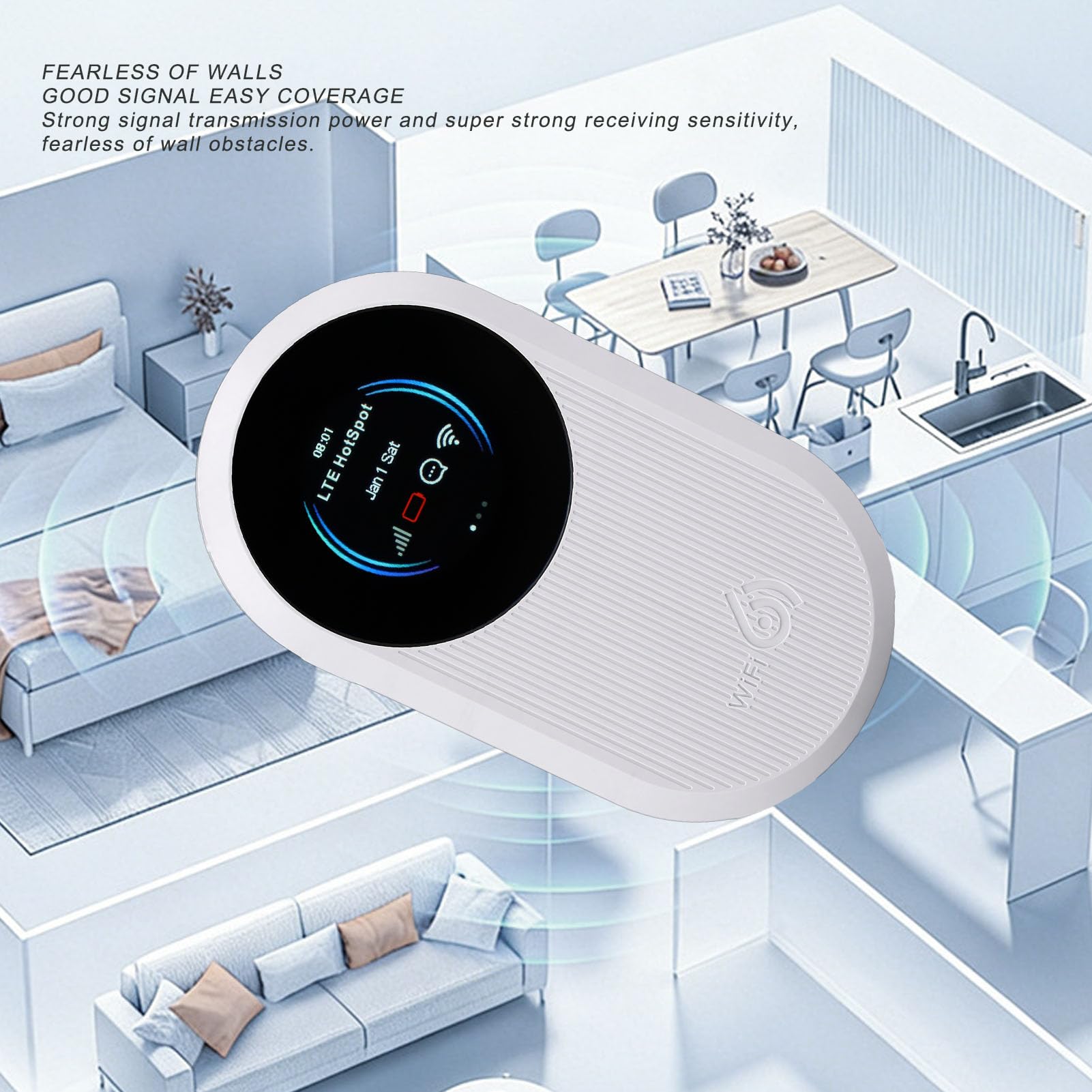 KIMISS WiFi6 Hotspot Mobile, Router Compatto 3000mAh