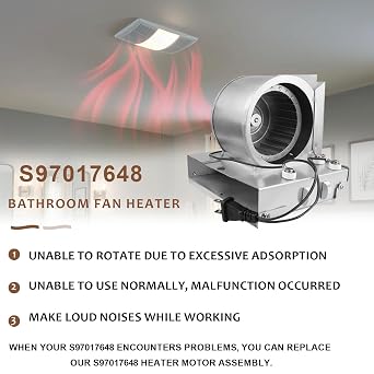S97017648 Bathroom Heater Motor Assembly fit for Broan NuTone Exhaust Fan