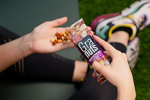 Vista 5 de Granuts Cranberry Trail Mix Cacahuetes caramelizados Nueces de maíz crujientes + almendras Arándanos suaves Sabores salados + dulces Snack