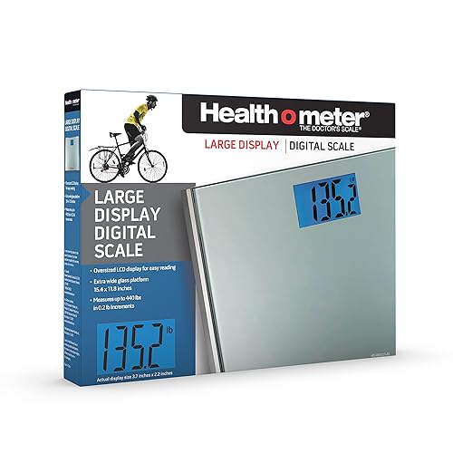 Miniatura 8 de Health o meter Báscula digital de vidrio extra ancha para peso corporal, báscula de baño, precisión y precisión, pantalla LCD retroiluminada,