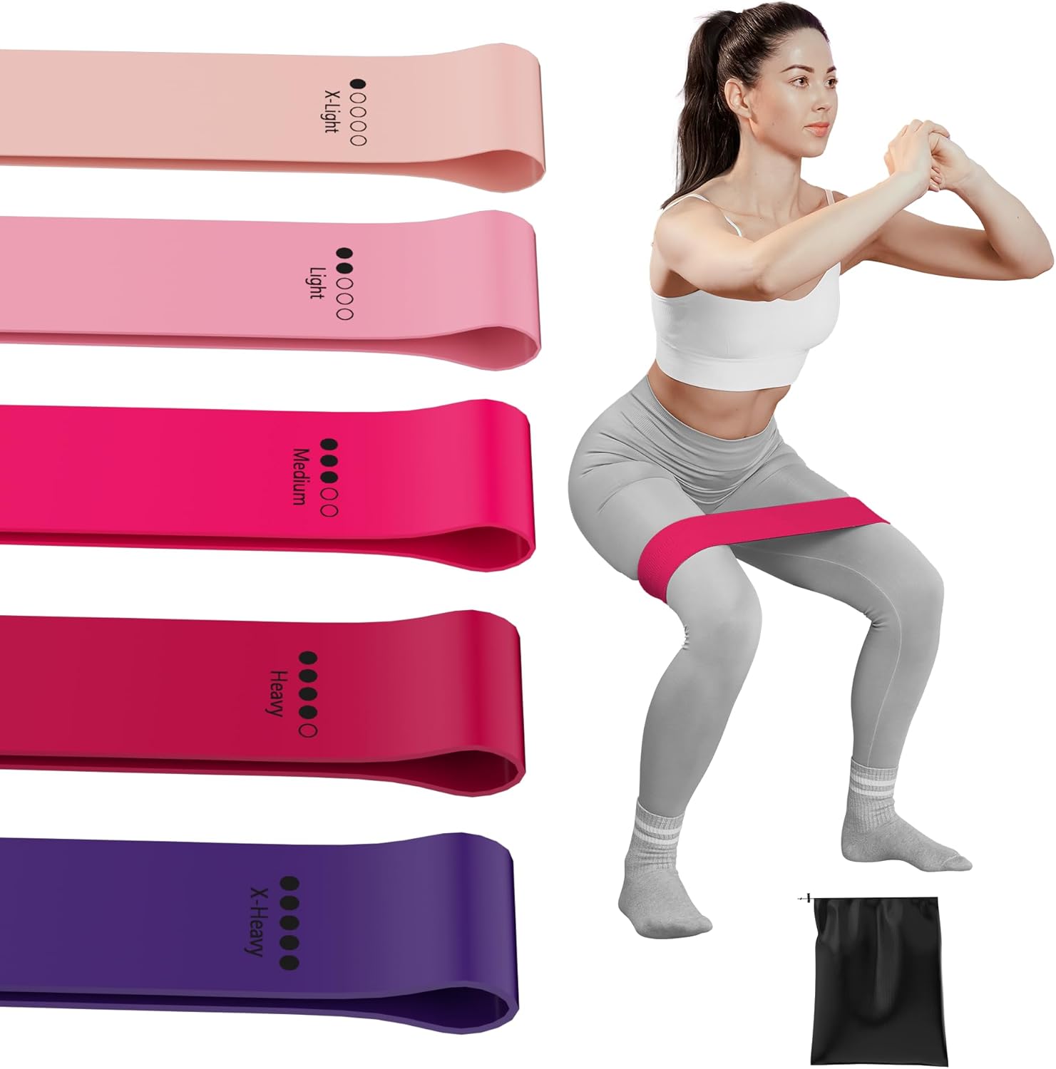 Resistance Bands, Mini Loop Resistance Bands Exercise Workout Bands for Women Elastic Bands for Whole Body Fitness Booty Leg Stretching Physical Therapy Strength Training