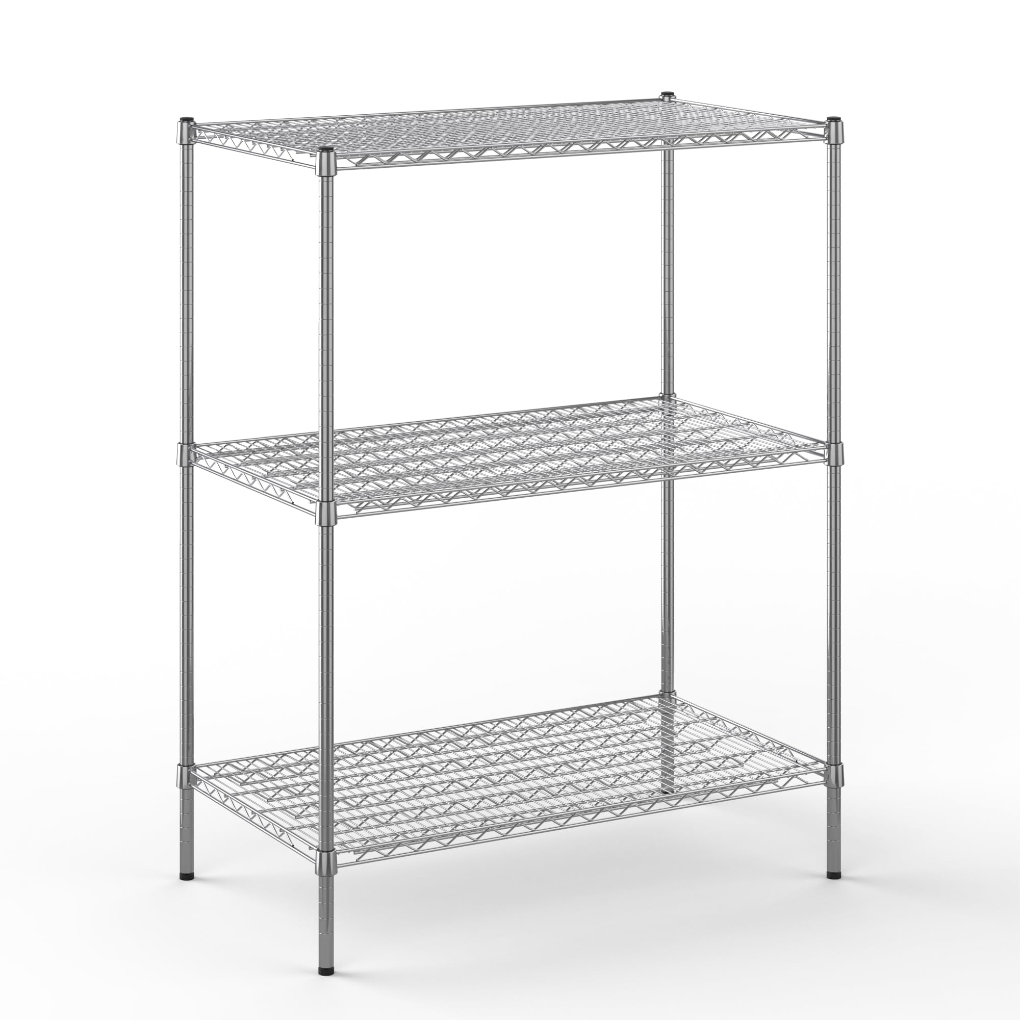 24" Deep x 42" Wide x 54" Height Wire Shelving Kit | 3-Tier | NSF Commercial Storage Rack Unit