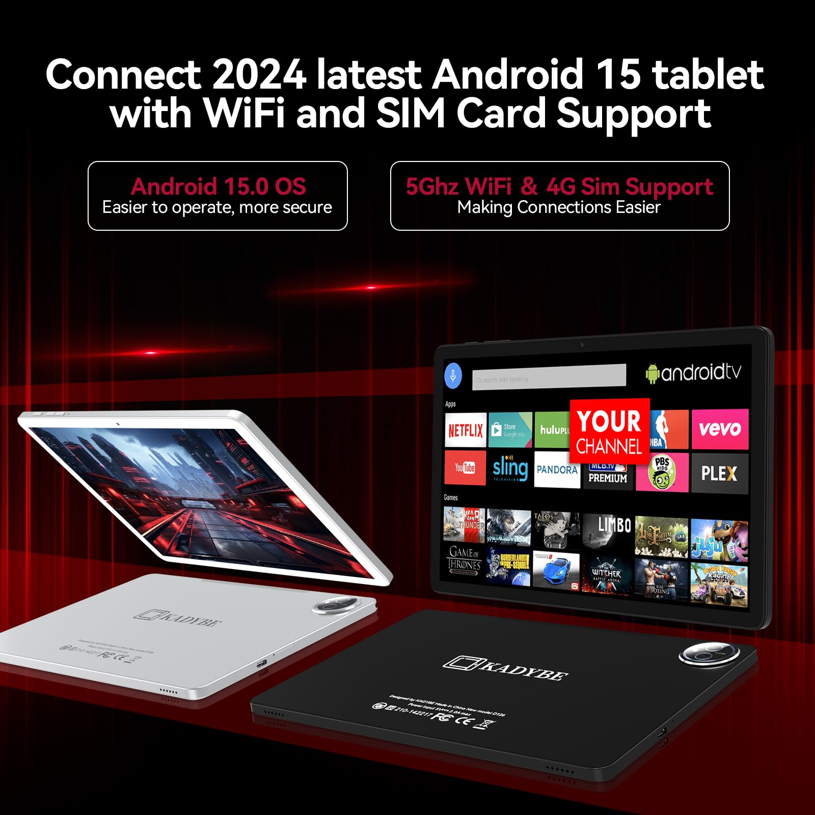 Amazon.com : KADYBE Android 15 Tablet 11 inch, 2025 Latest Tablets