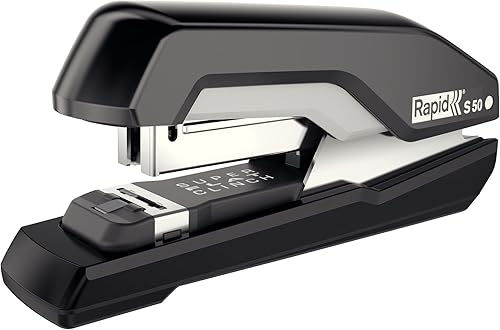 Rapid Supreme S50 - Engrapadora de media tira capacidad de 50 hojas engrapado súper plano negrogris 5000543