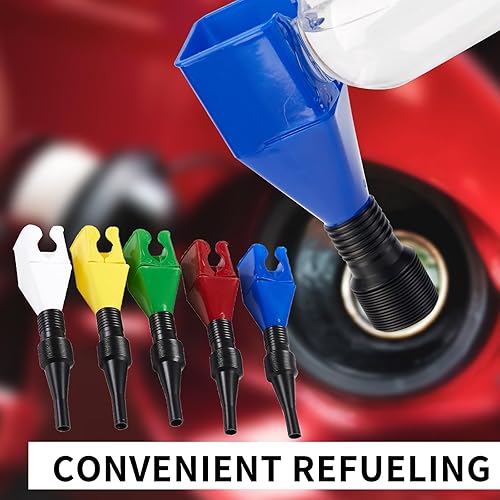 Miniatura 2 de Embudo flexible de drenaje a presión, 5 embudo de combustible retráctil automotriz, embudo de cierre de plástico universal, broche de aceite para