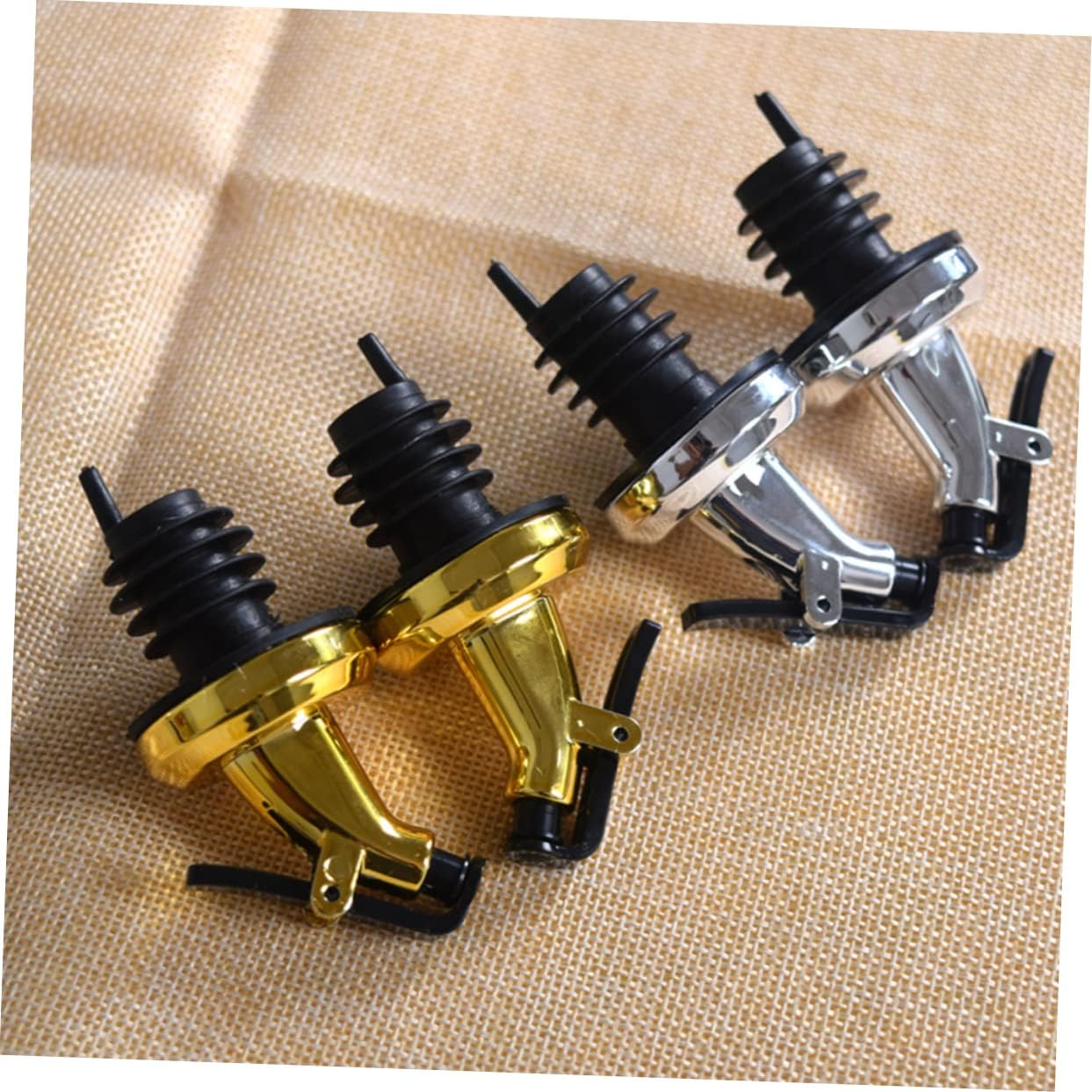 8pcs Press Type Oil Bottle Nozzle Leakproof Electroplating Pour Spouts for Vinegar Sauce and Cooking Oil Golden Silver for Parties and Everyday Use image 5