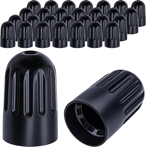 MEAJOO 30 tapas de vástago de válvula de neumático TPMS, vástago de válvula de neumático de plástico negro para TR20008 TPMS, cubiertas universales