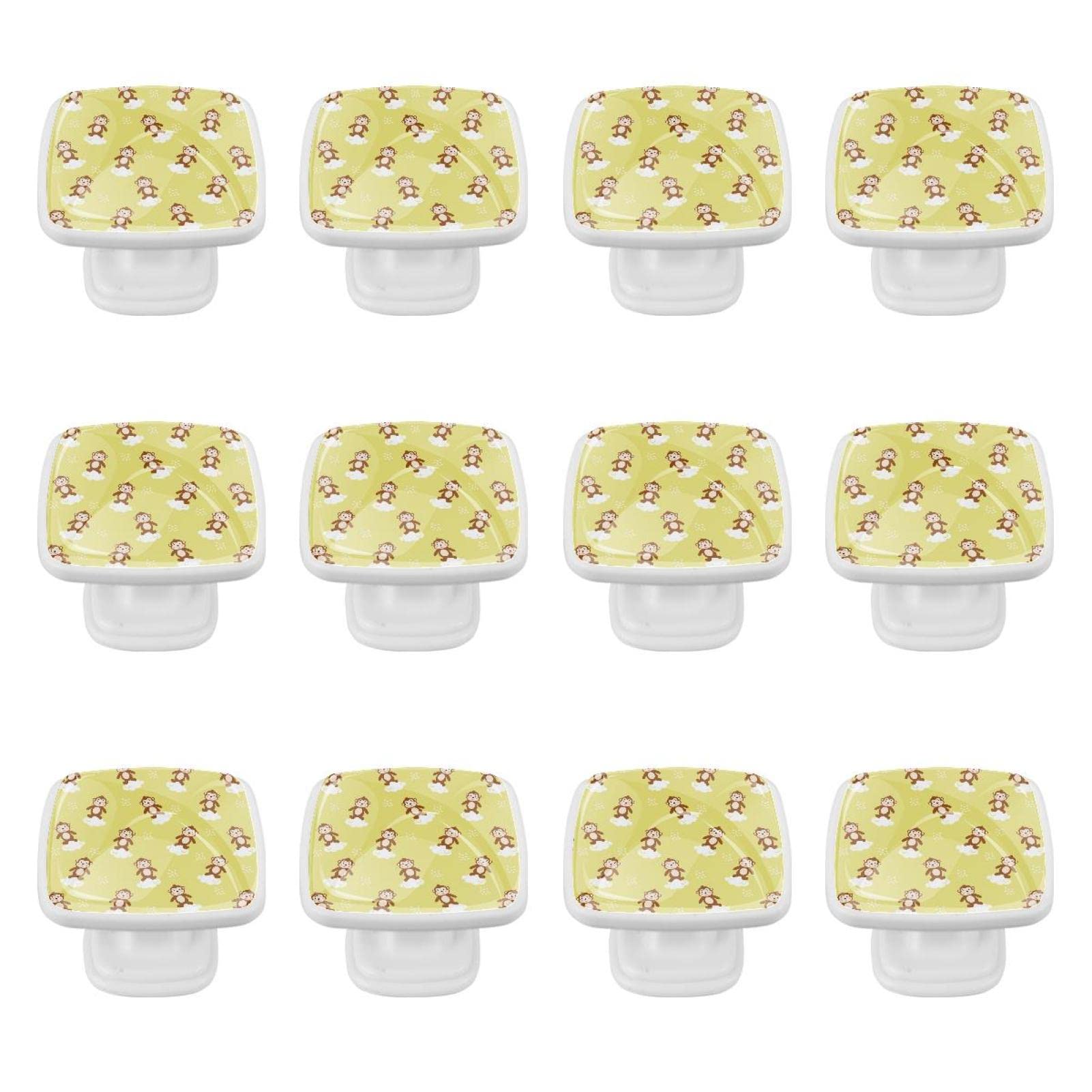 Boutons de tiroir singe et poignées de cuisine lot de 12 pour chambre enfant