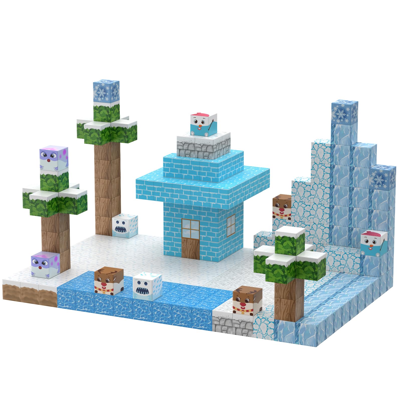 100 Stück Magnetbausteine Wüsten-Oase - STEM Spielzeug Ab 3 Jahren Mit Aufbewahrungstasche