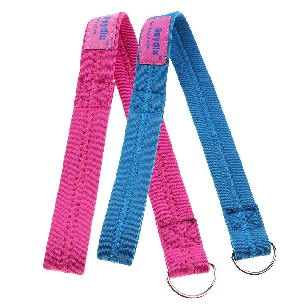 SGerste 2Pcs Baby Stroller Safety Belt Wrist Strap Kids Pram Pushchair Travel Accs Blue Pink