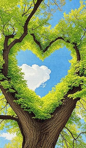 FanZheZhe 11 Count Counted Stamped Pre Printed Cross Stitch Stamped Pre Printed Cross Stitch Embroidery Kits DIY Home Decoration Trees 40x50cm