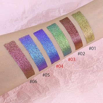Duochrome MultiChrome Chameleon Liquid Metallic Eyeshadow 2 Pcs Set, Green Purple Blue High-Impact Multi-Dimensional Finish, Silky Smooth and High Pigment Holographic Glitter Eyeshadow Makeup (Set02)