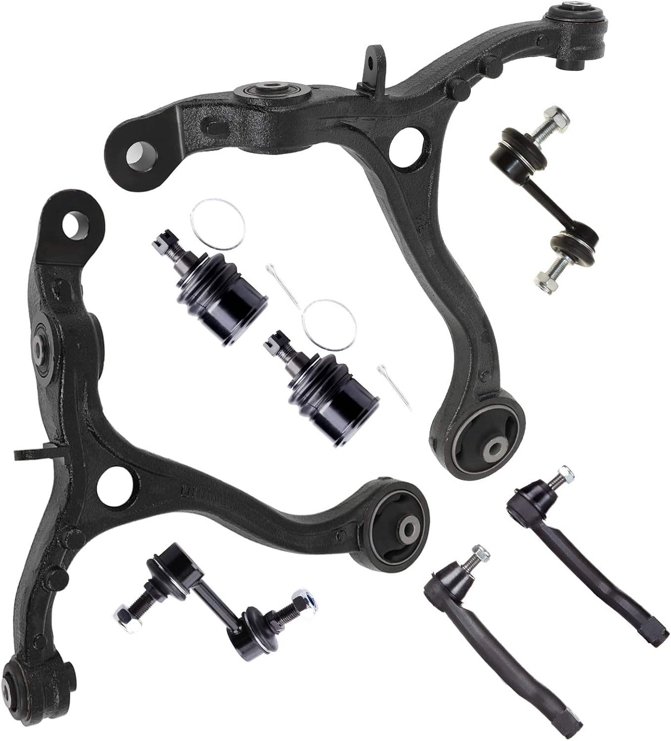 8pc Set Front Lower Control Arm Ball Joint Outer Tie Rod End Sway Bar Link Suspension Kit Replacement for 2008-2012 for Honda for Accord 2009-2014 for Acura TSX