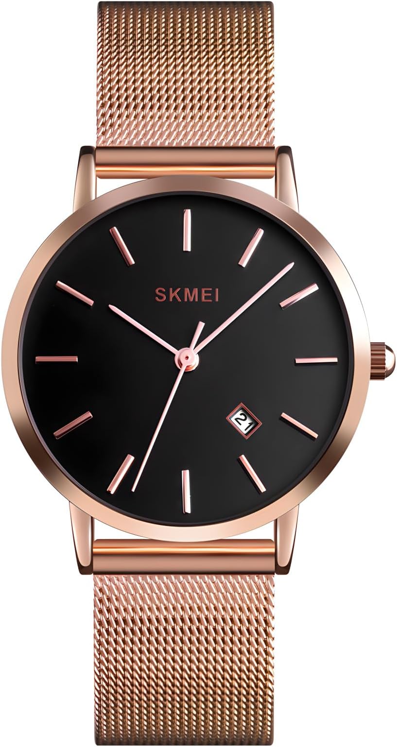 Women's Quartz Watches Ultra-Thin Gorgeous Simple Petite Wrist Watches Small Dial Mesh Steel Bracelet