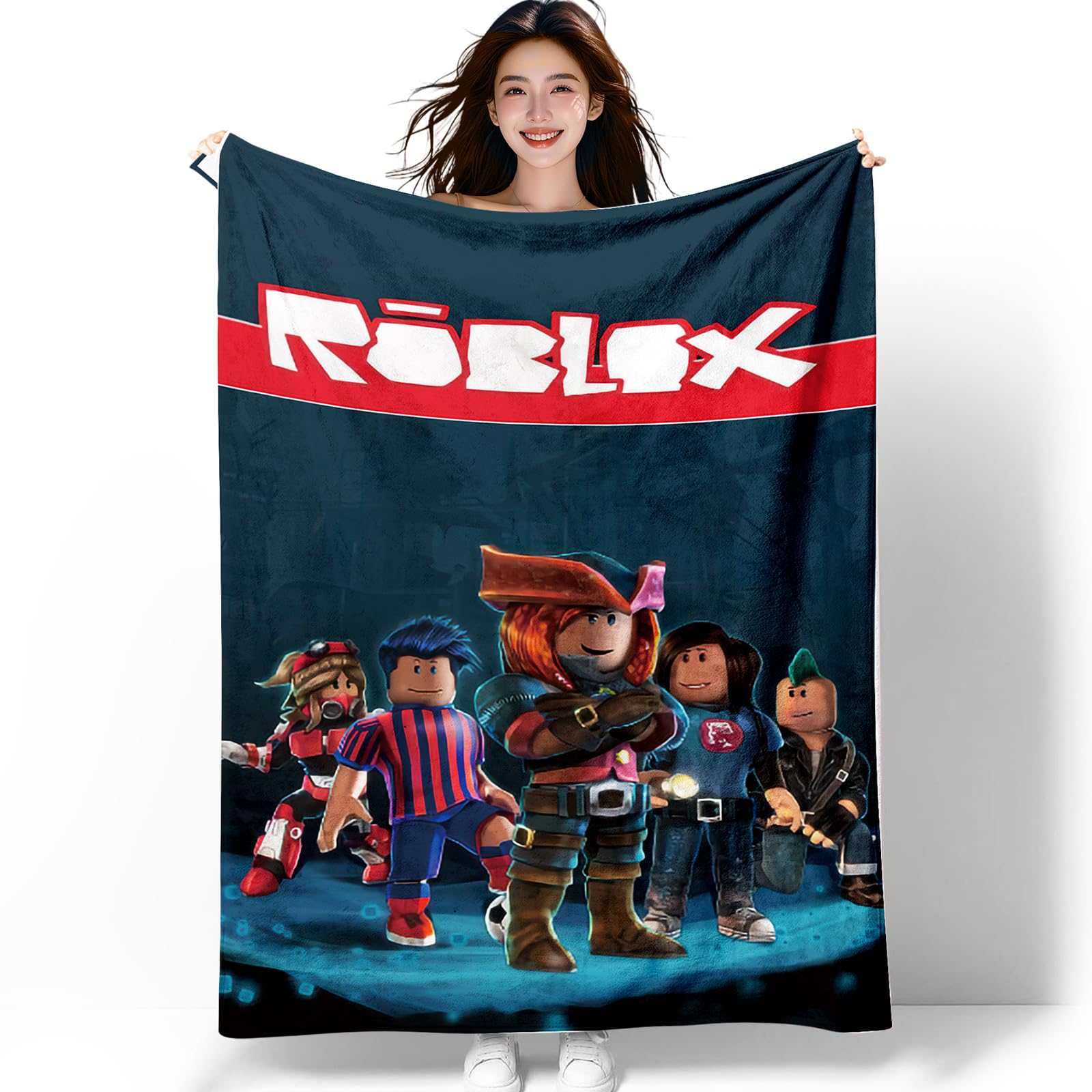 PQKL-party Roblx Blanket, Roblx Throw Blanket Flannel Throw for Lounging Travel Outdoor,130cm*150cm