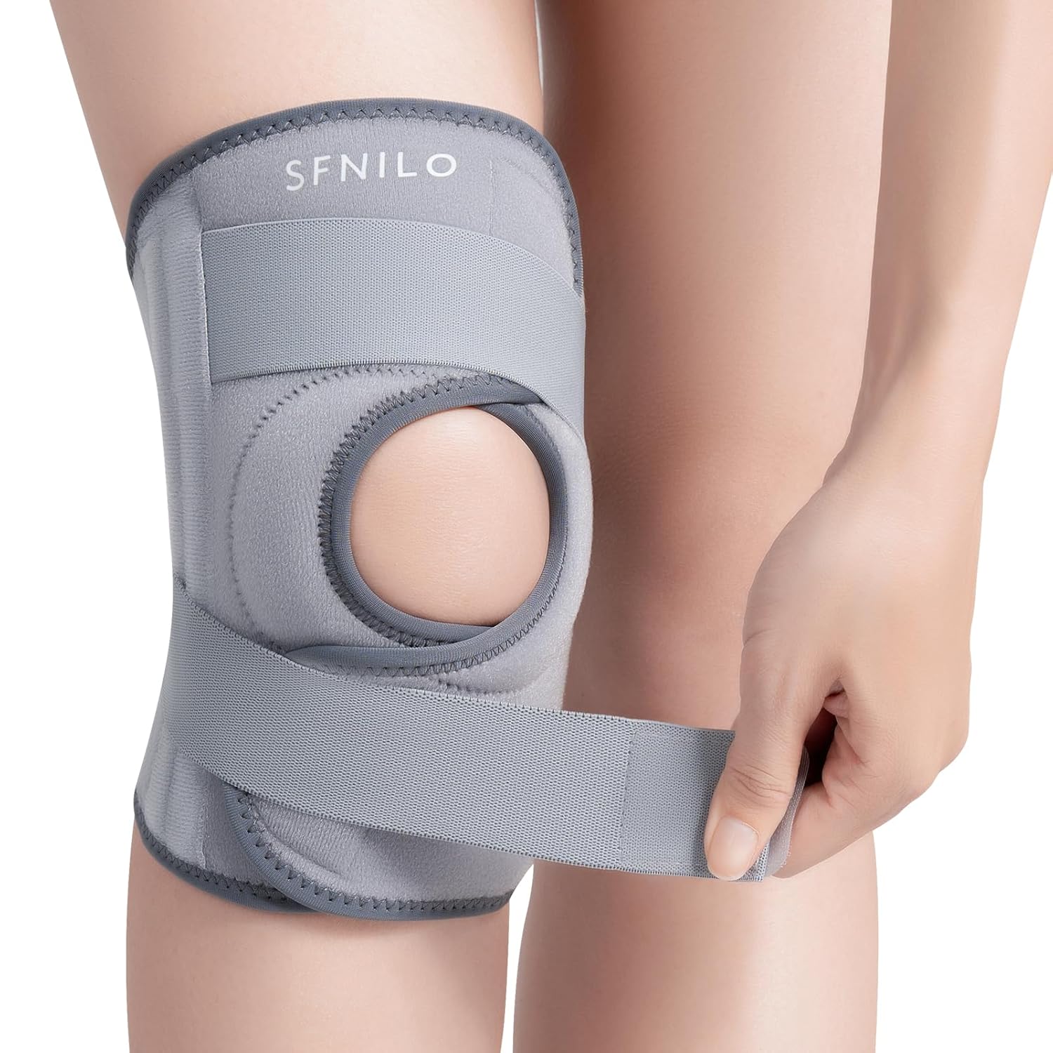 Knee Brace for Knee Pain & Arthritis - Adjustable Support with Side Stabilizers for Meniscus Tear, ACL, MCL Injuries Recovery - Relief for Men & Women