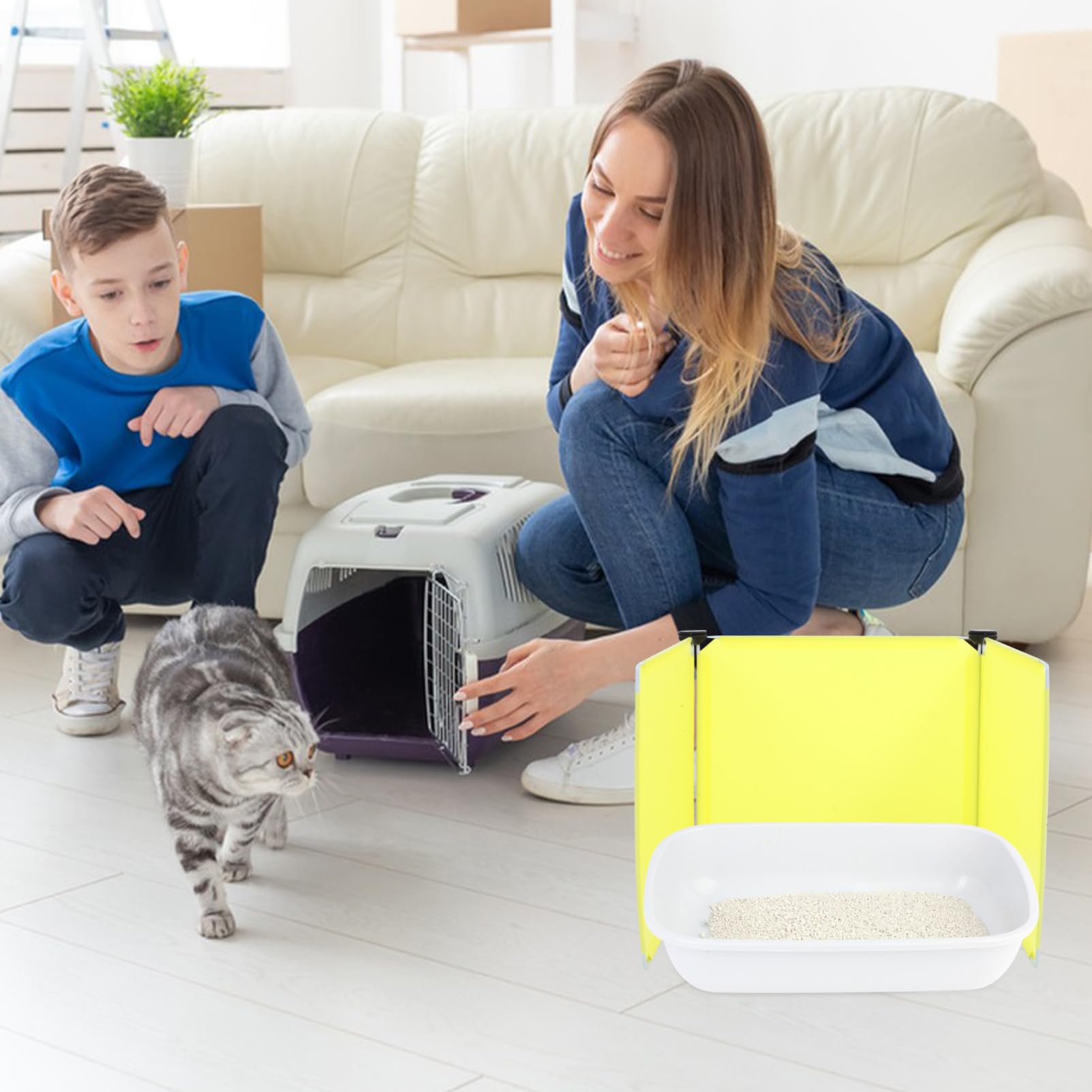Milisten 3pcs Cat Litter Box Enclosure Splash Guards for Cat Litter Box Easy Installation with Embossed Design Black Clips for Multiple Households - Image 2