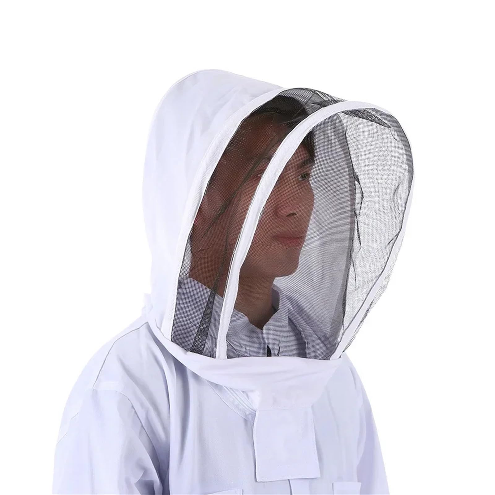 Traje de apicultor Profesional 1 juego de traje apicultura protección corporal completa, algodón, con velo, capucha y sombrero(XL-choose a larger)