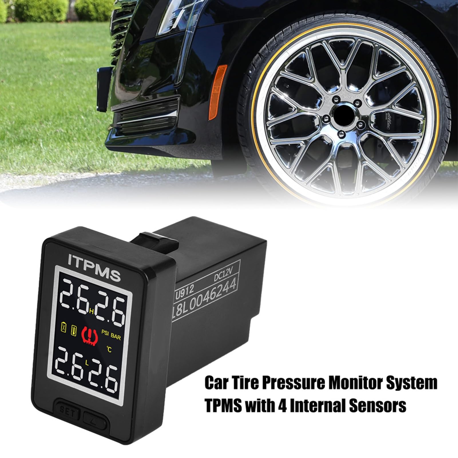 Sensor Presion Interno Bgoodvision Sensore Pressione Pneumatici Sensore Pressione Pneumatici Sensore Pressione Pneumatici di Monitoraggio della Pressione dei Pneumatici per Auto Tpms con 4 Sen