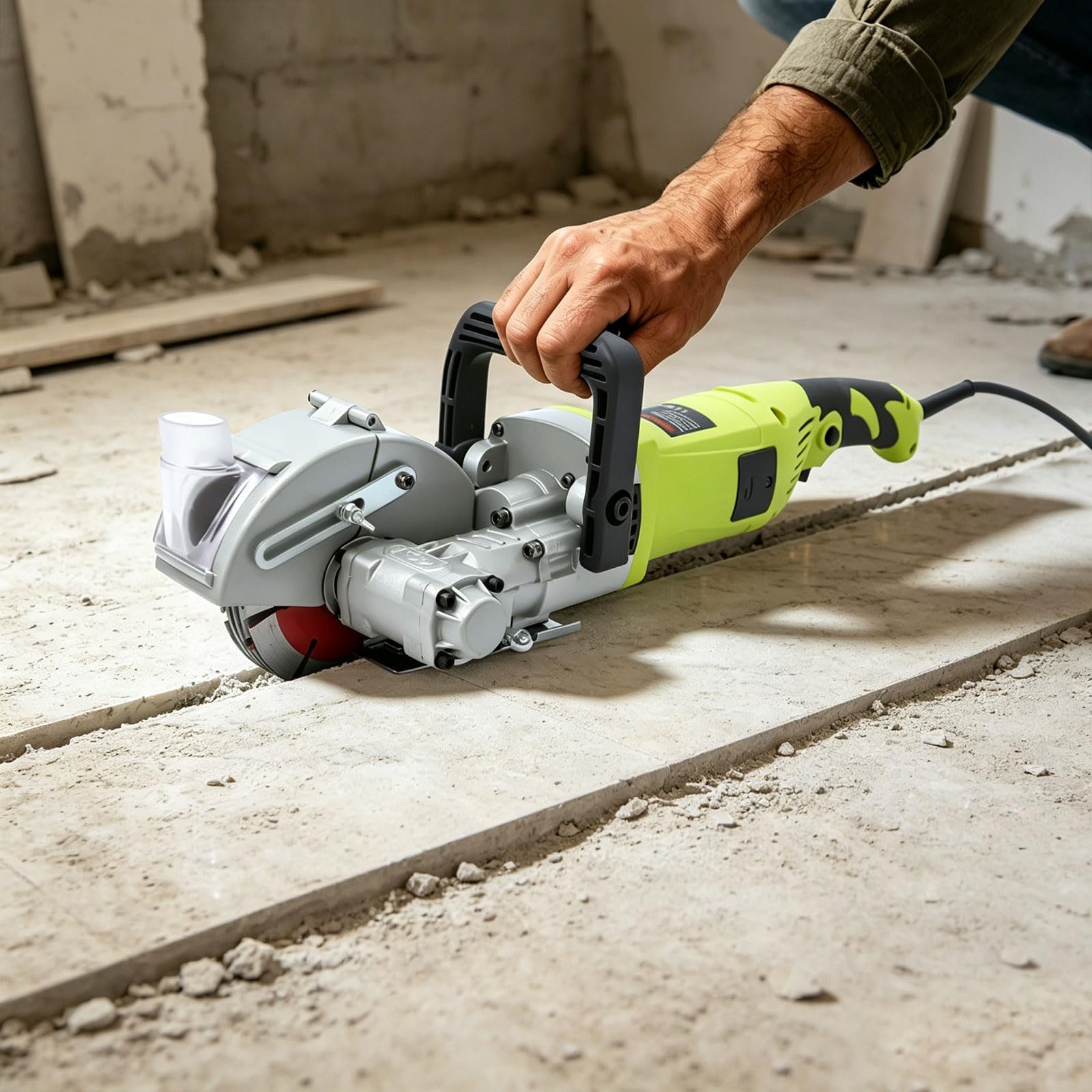 4000W Schlitzfräse Mauernutfräse mit mit 5 Sägeblatt & 360° Schneiden, 6500RPM Elektrische Mauernutfräse,Staubfreie Nutenfräsmaschine,Mauerfräse für Beton,Renovierung,Marmor