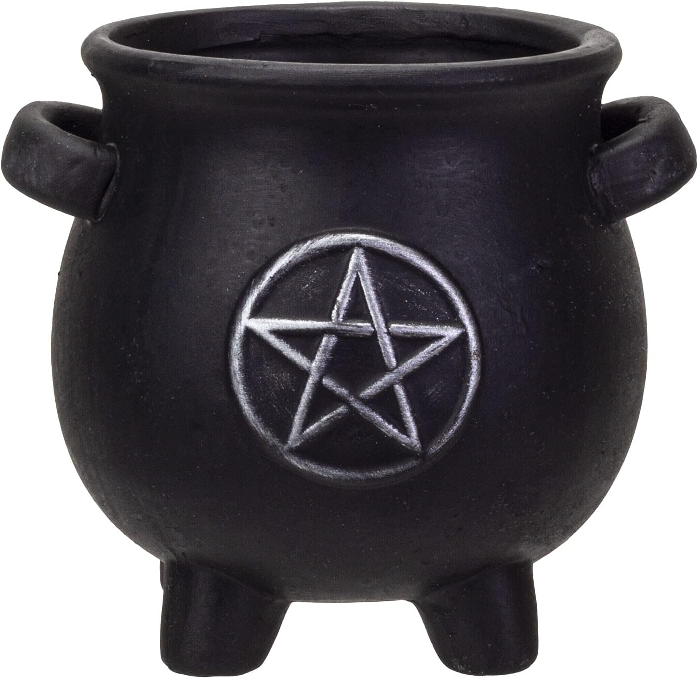 Pacific Giftware Witches Cauldron Terracotta Planter Pot Candy Holder Tabletop Figurine (Pentagram)