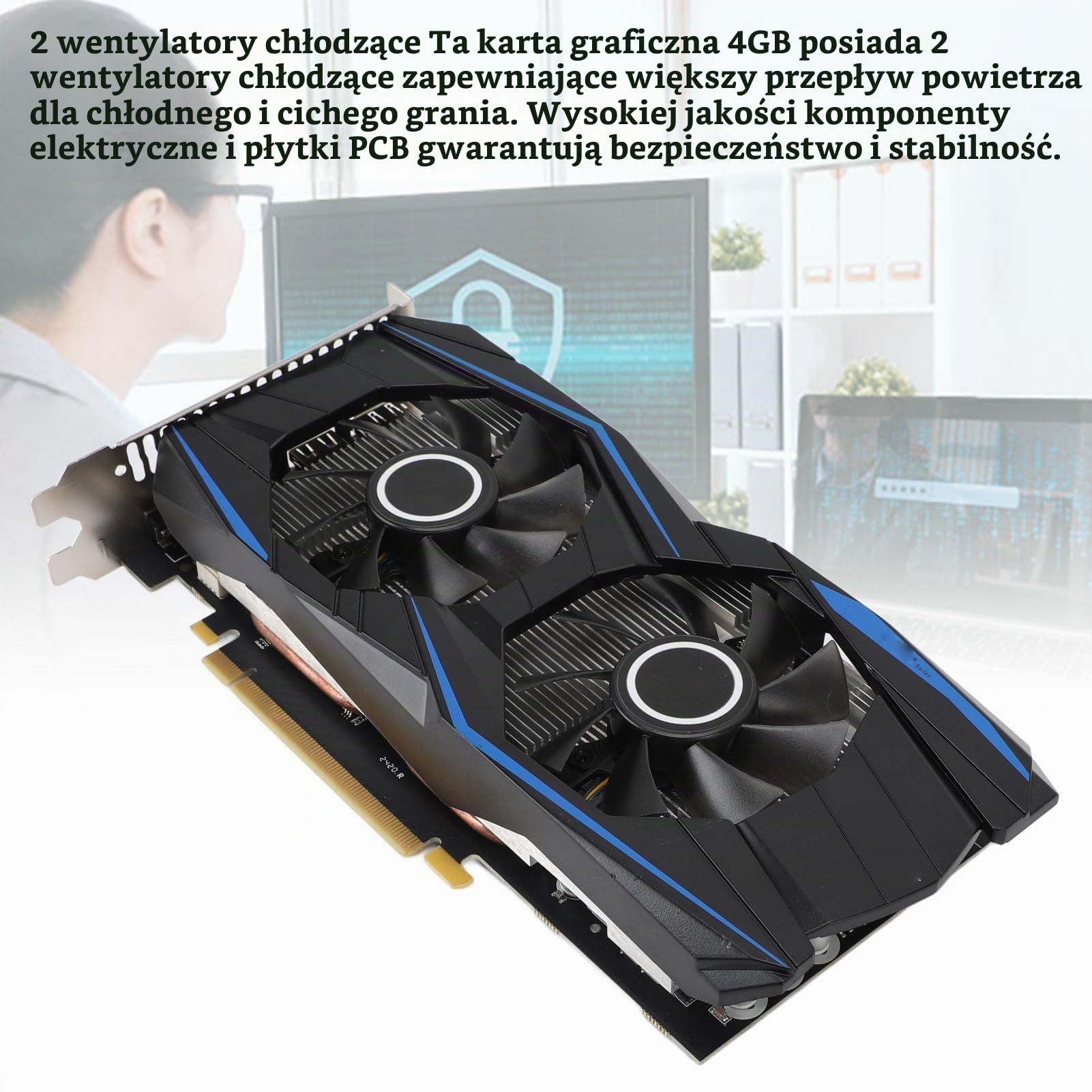 960 Kart Graficznych, Karta Graficzna Komputerowa PC, 4 GB GDDR5 Karta Graficzna, GPU 1140 MHz 7012 MHz Pamięć PCI Express 3.0 z 2 Wentylatorem Chłodniczym