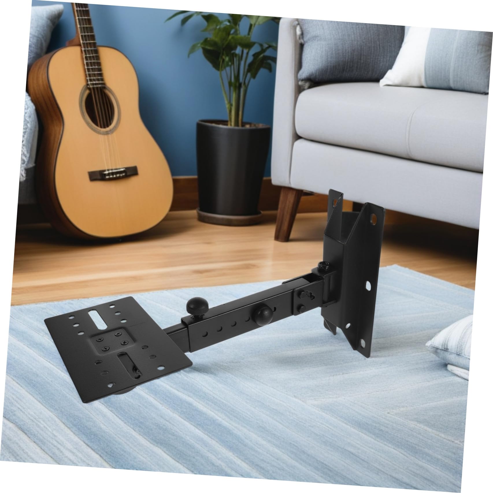 POPETPOP Support Mural Réglable pour Haut-Parleur en Métal Épais Support Extensible pour Enceintes Murales Fixation Stable pour Système Audio Domestique et Ktv Usage Intérieur