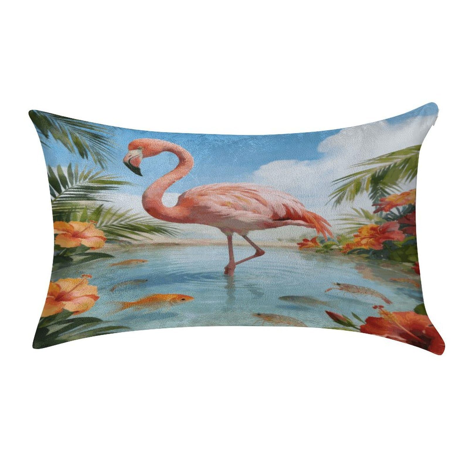 Fodpand Style Tropical Dreaming Pillowcase,Elegant Designed Home Decor,Velvet Pillowcase,Soft And Cozy,Pillow Case Cover With Hidden Zipper For Bedroom, Sofa, Couch
