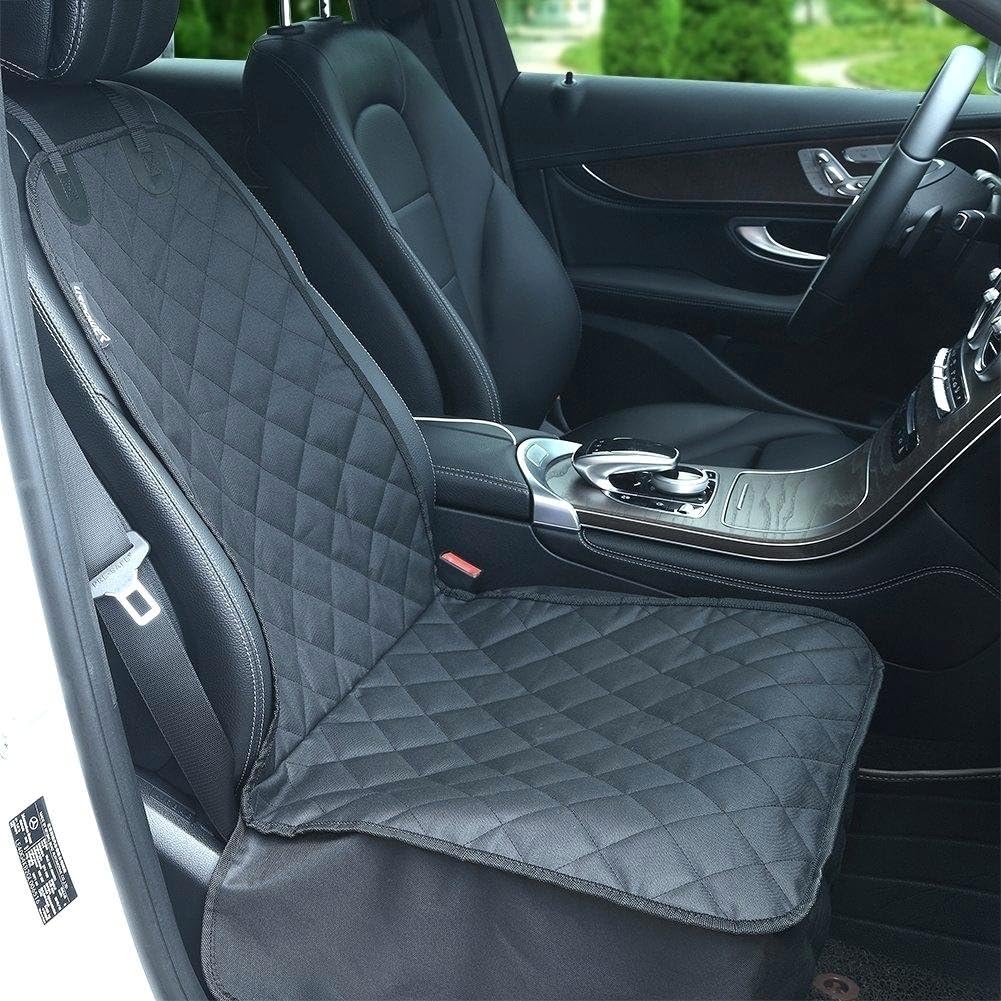 SoulSpa Pet Front Seat Cover Dog Seat Cover Car Seat Cover for Pets - Pet Seat Cover 600D Heavy Duty Waterproof Scratch Proof Nonslip Durable Soft Dogs Back Black Seat Covers for Cars Trucks and Suvs