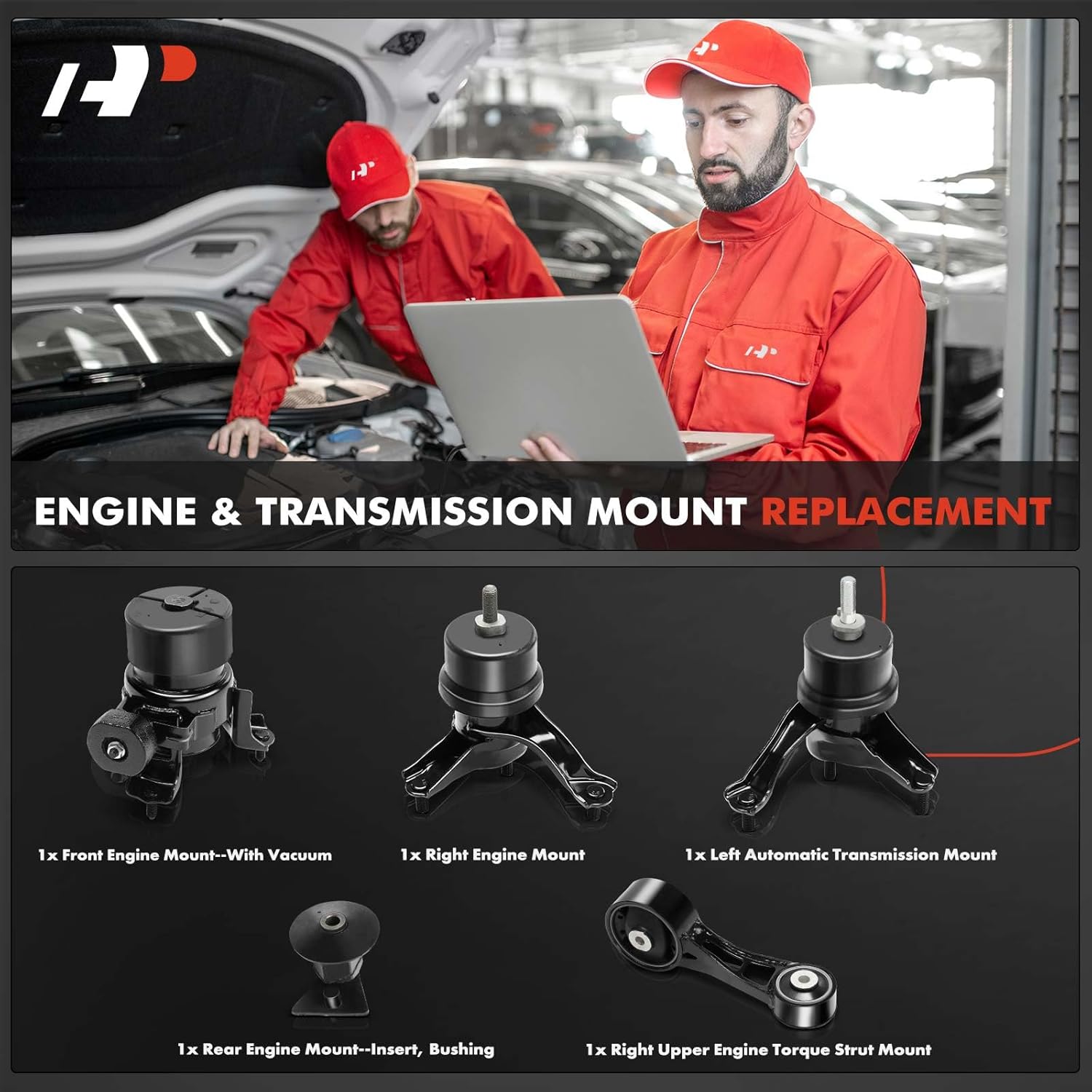 A-Premium 5PCS Engine Motor Mount Transmission Mount and Torque Strut Mount Set Compatible with Toyota Highlander 2017 2018 2019 3.5L, AWD/FWD, Replace# 123620P010, 123720H090