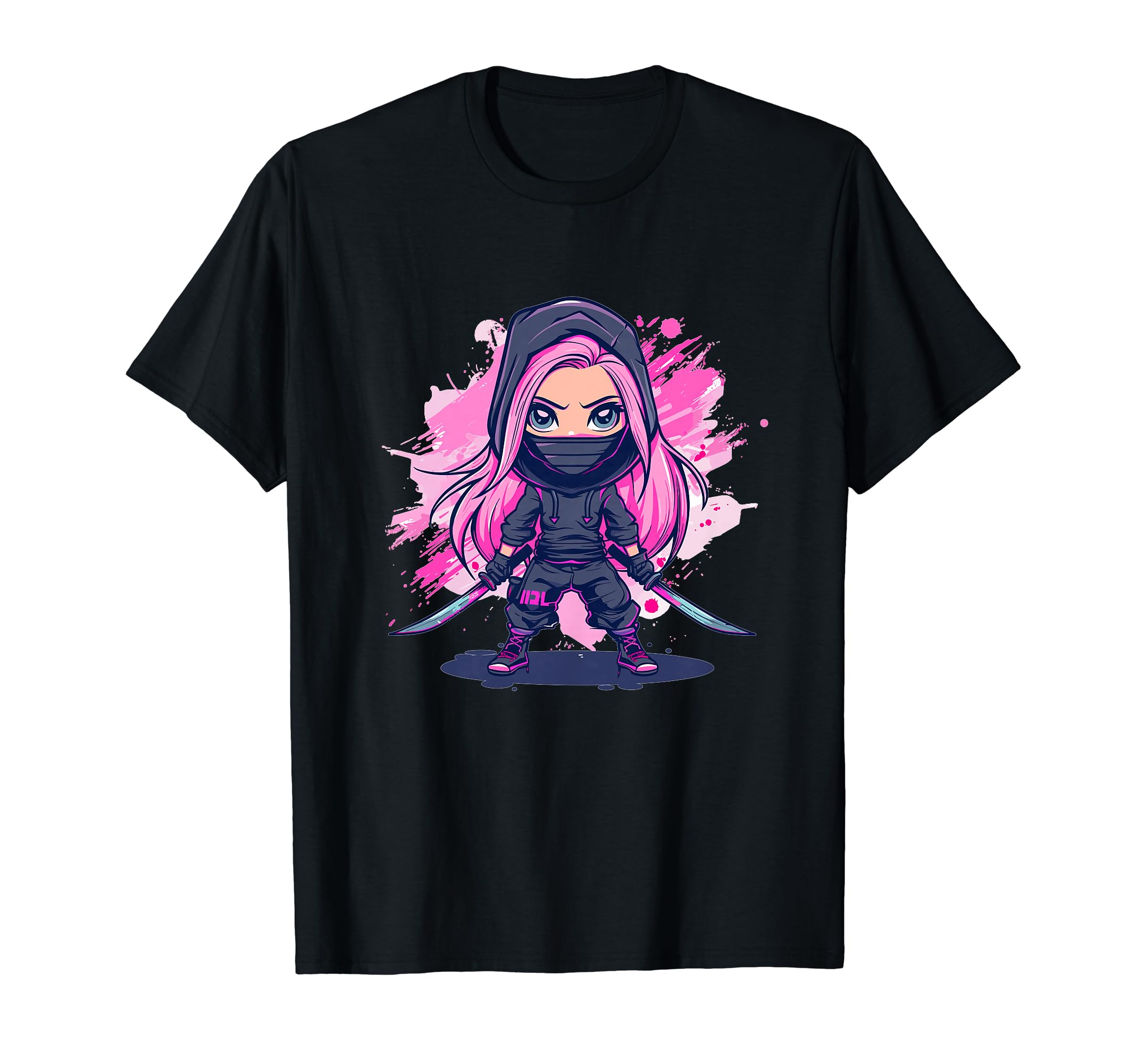 Cartoon Ninja ArtCute Ninja Girl I Pastel Ninja T-ShirtOEKO-TEX STANDARD 100