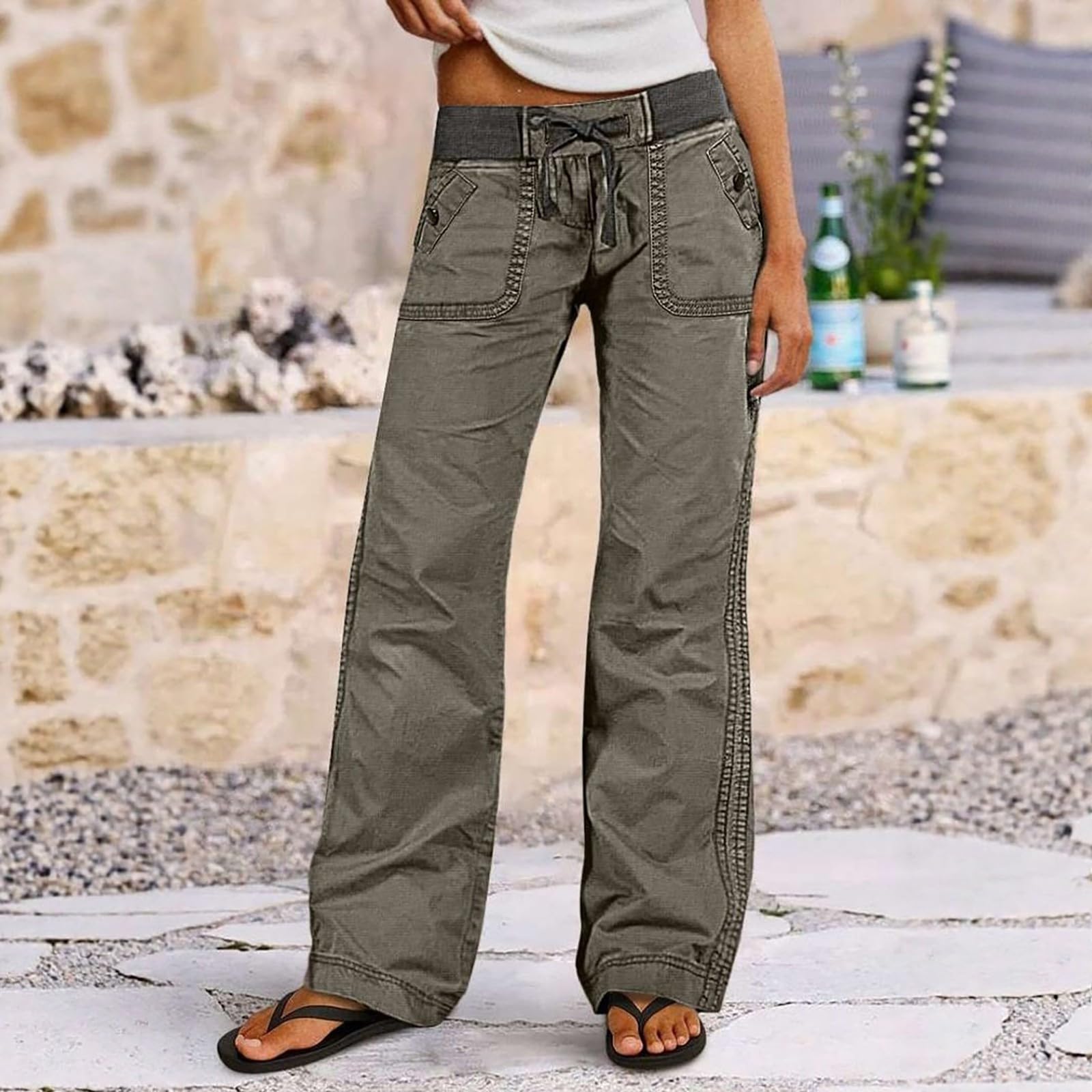 Jeans Donna Leggeri Elasticizzati Jeans Elasticizzati Casual Leggeri Pantaloni Denim Baggy Gamba Larga Larghi Con Tasche Pantaloni Vita Alta Curvy Y2k Palazzo Streetwear Comodi Tempo Libero Basic