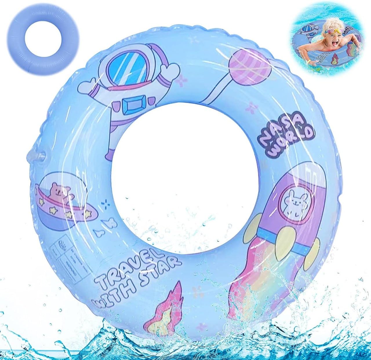 Roxbury Rainbow Swimming Donut Ring Air Tube for Kids and Adults - Inflatable Floaters Sprinkle Design Water Pool for Summer Fun for Pool, Lake, Beach, Party, Lounge for Friends and Family Size 80 CM (B0CYPP5196) Amazon Price History, Amazon Price Tracker