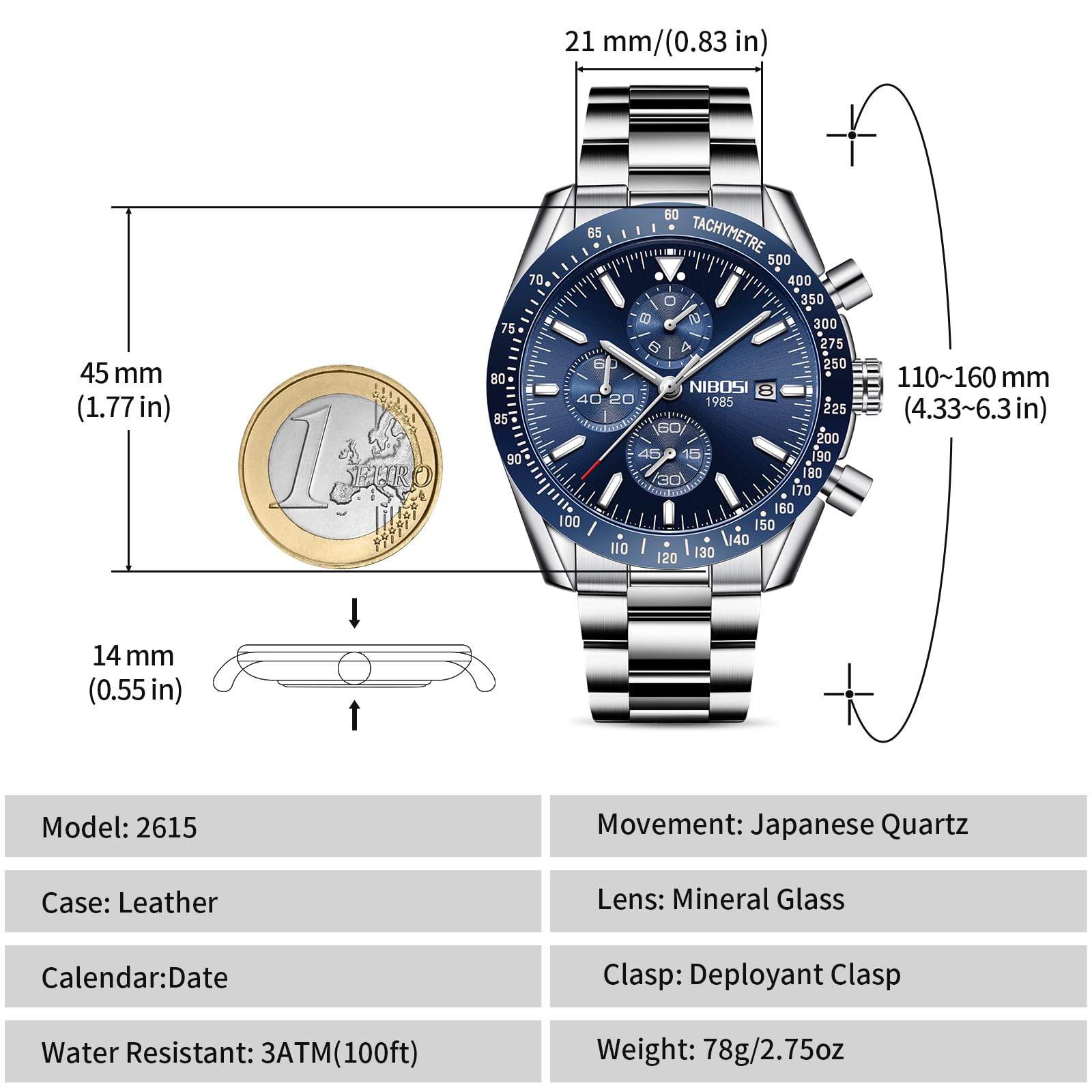 NIBOSI Orologi da uomo analogico al quarzo cronografo impermeabile data luminosa oro rosa argento orologio da polso uomo moda casual orologi per uomini classico elegante regalo in pelle oro nero