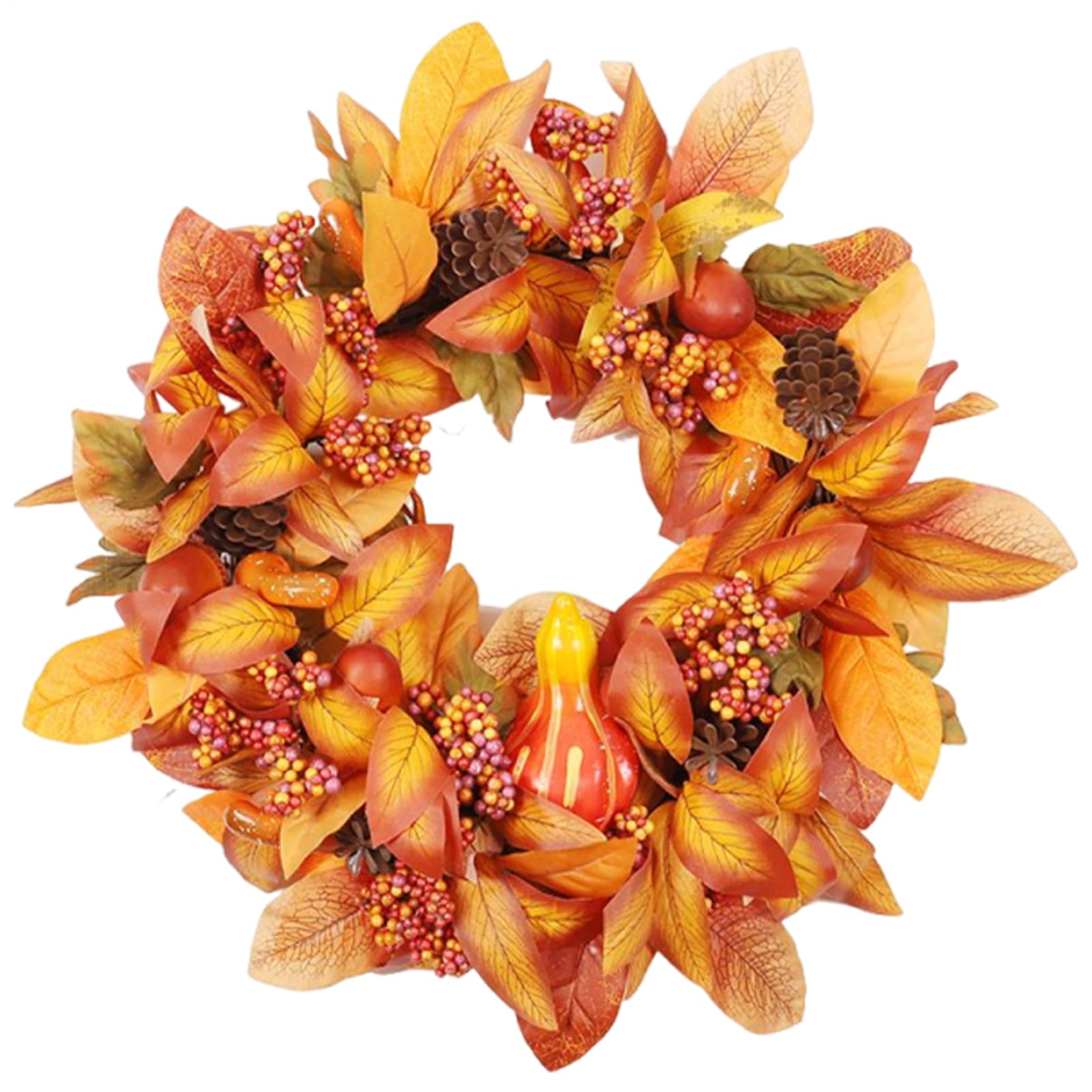 Couronne d'automne artificielle haut de gamme pour décoration de porte