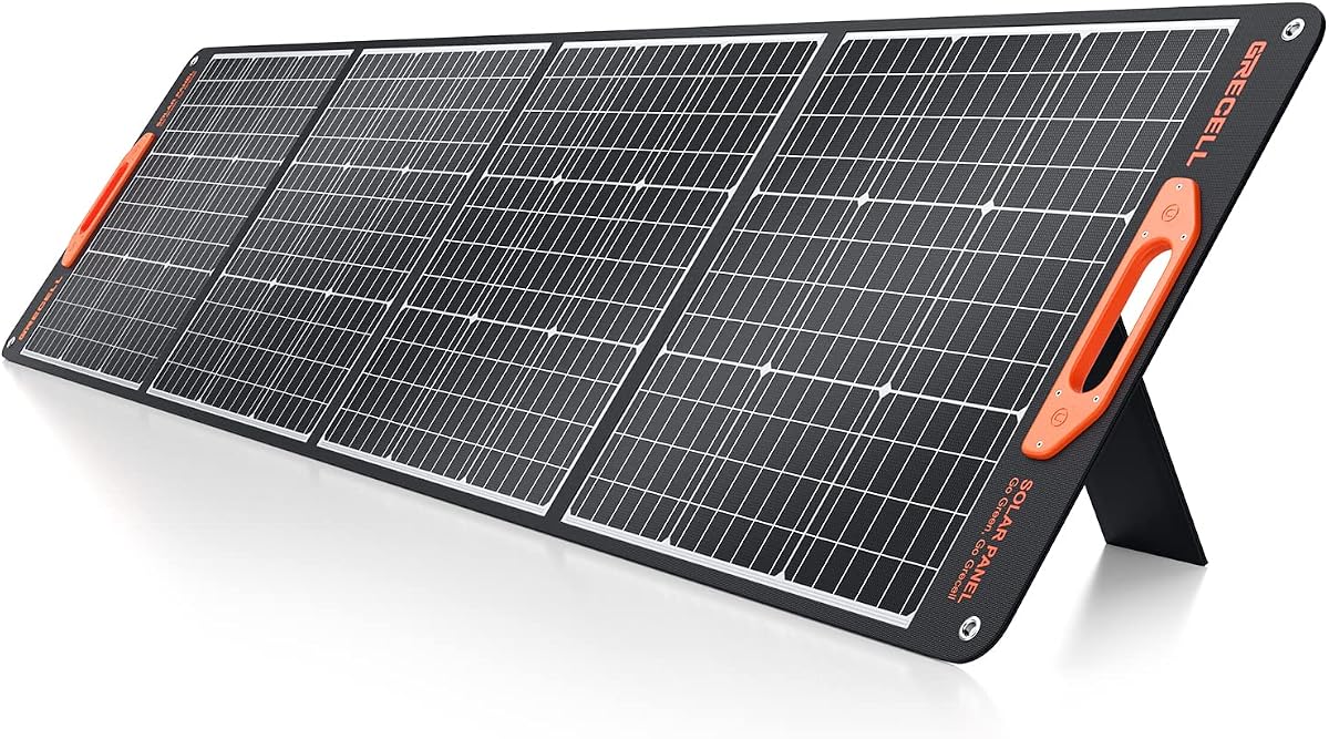200W Portable Solar Panel for Power Station Generator, Ultra Light Flexible | Foldable Solar Panel Kit, Lightweight High-Efficiency Solar Charger Power Backup for Outdoor Van Camper Boat Caravan Off-Grid