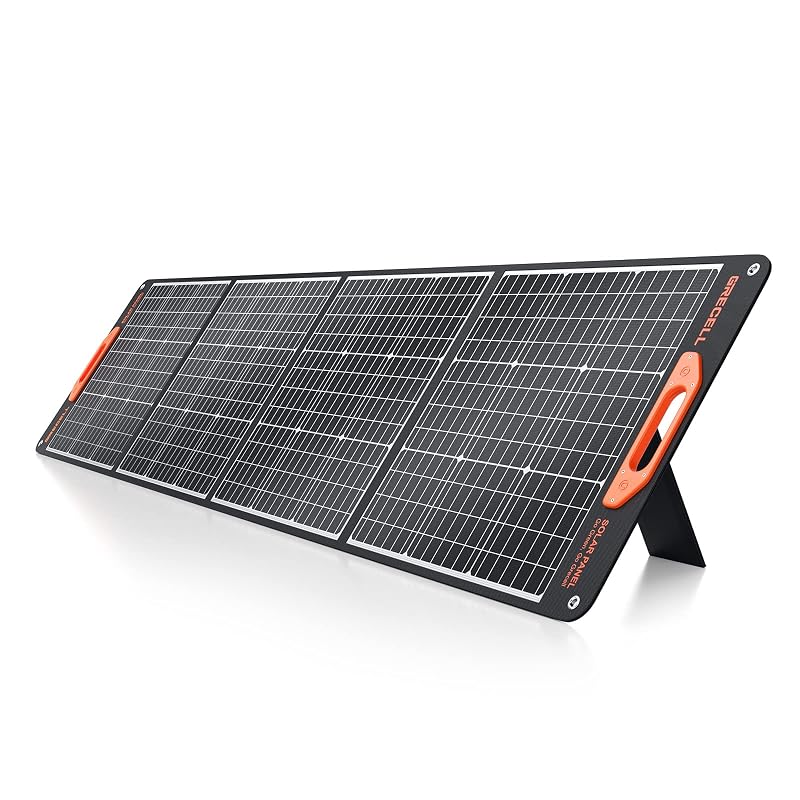 Painel Solar Portátil Dobrável e Flexível GRECELL UB-200 200 W com Cabo 4 em 1 para Estações de Energia e Baterias 12 V/24 V
