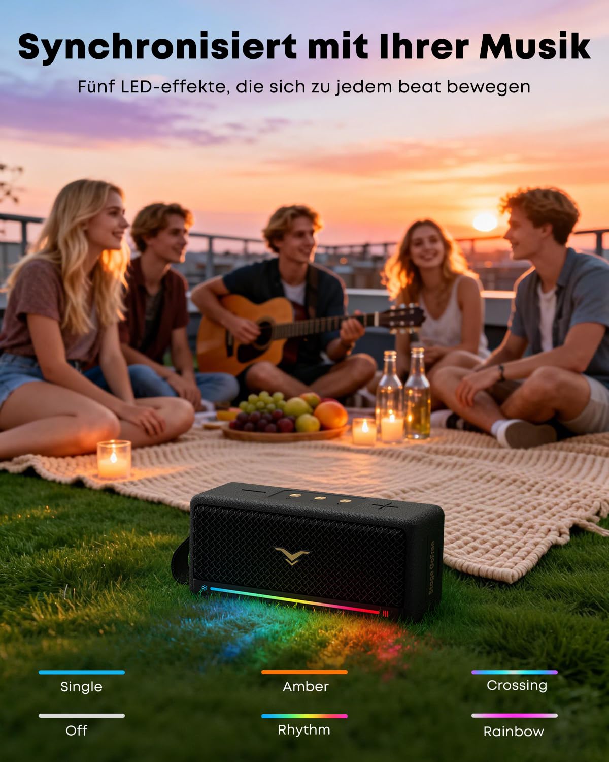 Bluetooth Lautsprecher 40W Max, IP67 Wasserdicht, AUX/USB-Verbindung, 12h | Satter Sound, TWS Paarung, Stabile Bluetooth, Tragbare Bluetooth Box für Outdoor/Party/Camping