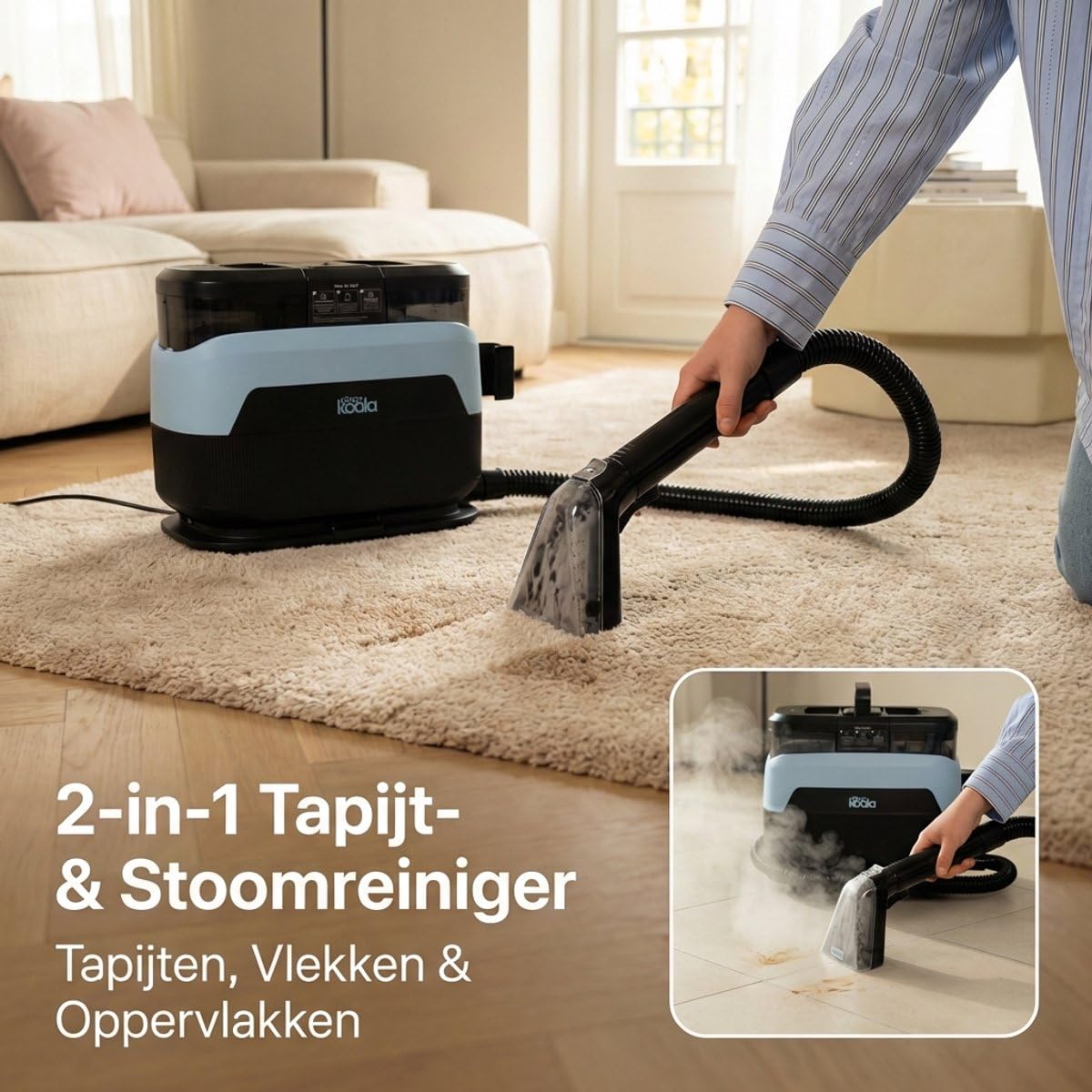 Nettoyeur de tapis et nettoyeur vapeur – Pour plus d'une centaine de tissus différents – Détachant – Comprend trois tablettes de nettoyage – Pour tapis, matelas, meubles et plus encore