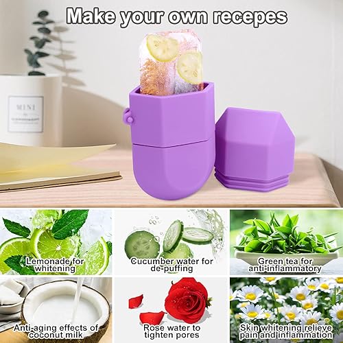 Miniatura 5 de Rodillo facial de hielo, productos para el cuidado de la piel facial, masajeador de rodillo facial de silicona, doble cabeza se puede utilizar