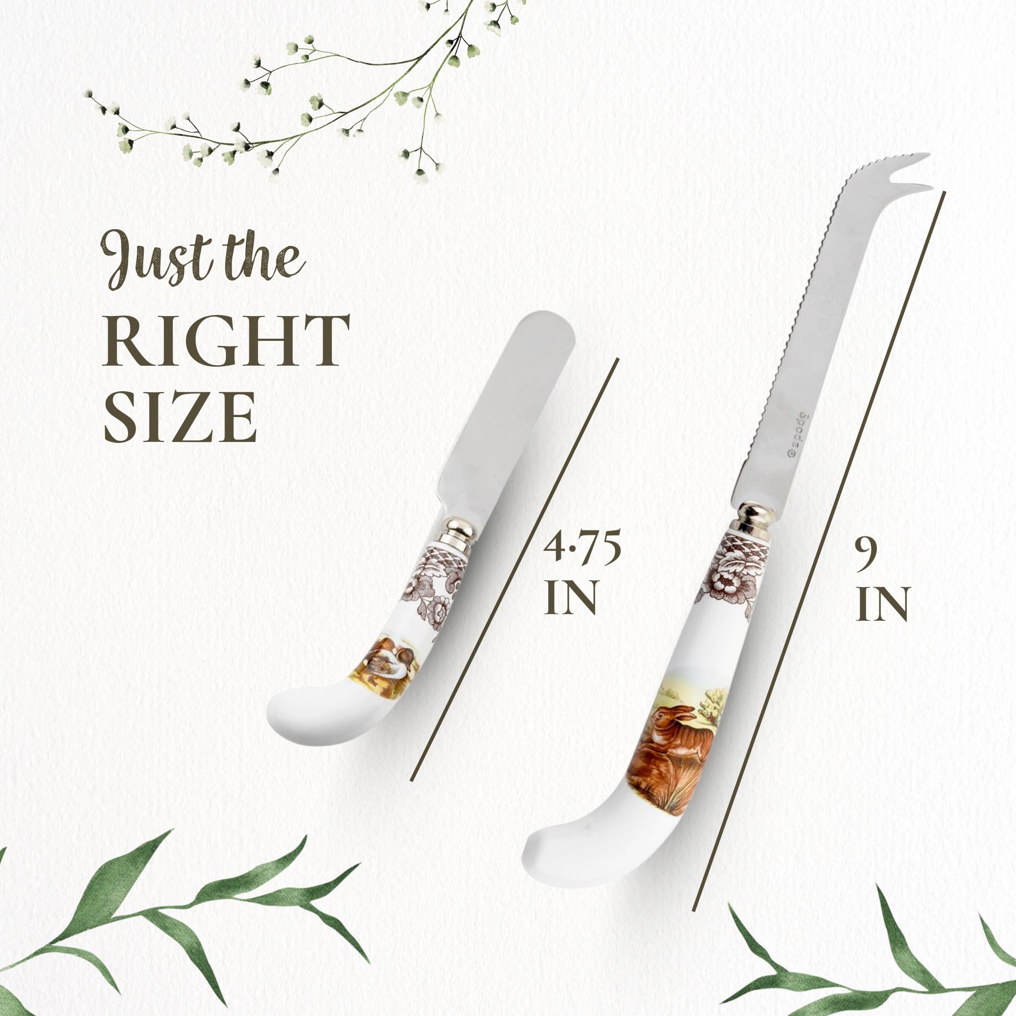 Amazon.com: Spode Woodland Cheese Knife & Spreader Set - Porcelain