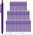 50 Pack Black Ink Pens - Bulk Pens, 1.0MM Medium Point Ballpoint Pens, Smooth Writing No Bleed Retractable Ball Point Pen (Black)