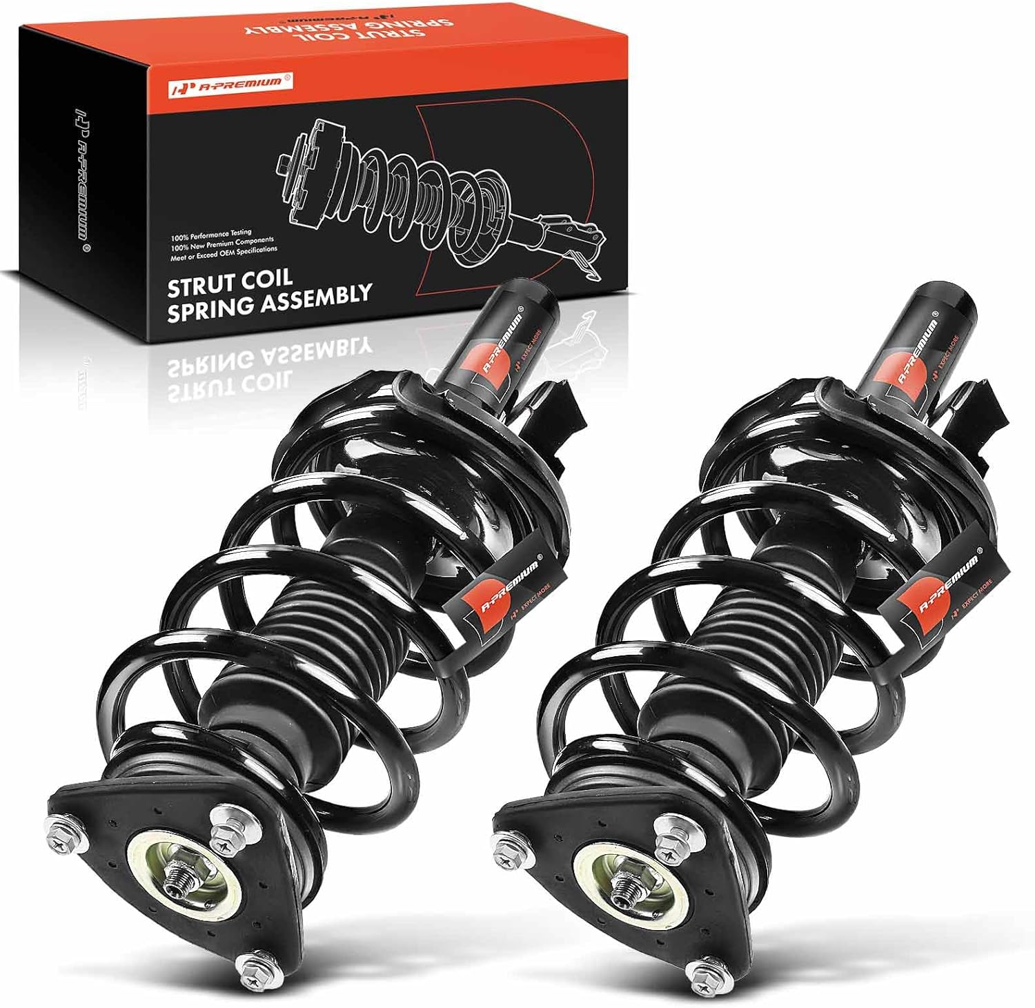 A-Premium Front Pair (2) Complete Strut & Coil Spring Assembly with Volvo C30 2007-2013, C70 2008-2013, S40 2004-2011, V50 2005-2011, Driver & Passenger