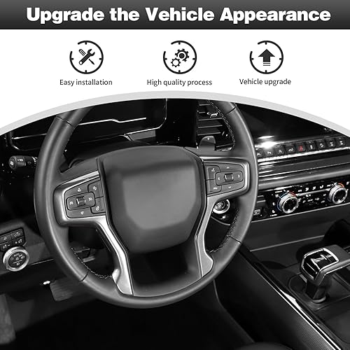 Miniatura 3 de CheroCar Cubierta de pomos de radio de CA para consola central, perilla de aire acondicionado, interruptor de botón para Chevy Silverado 2022-2023,