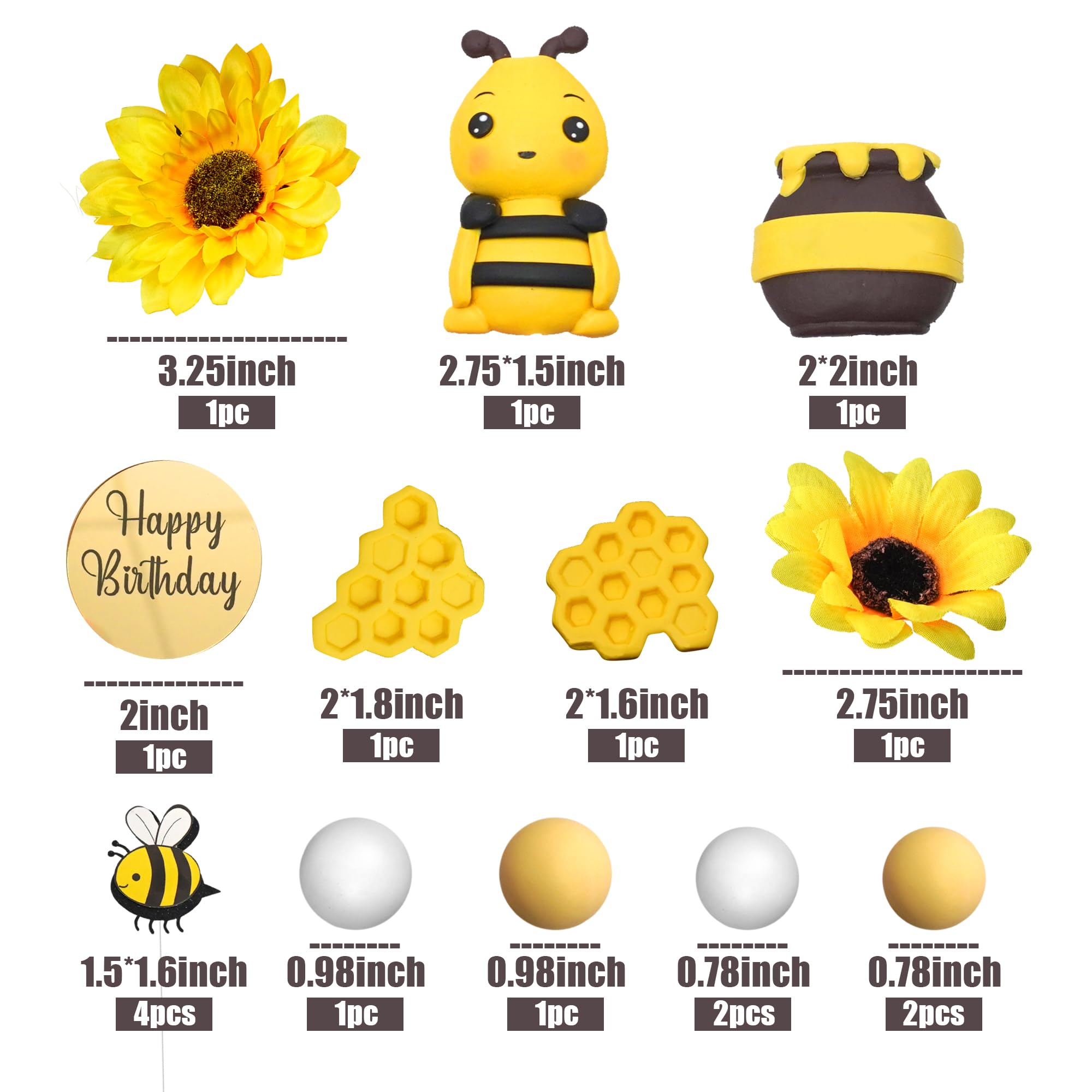 Lot De 24 Décorations De Gâteau En Forme D'abeille Pour Gâteau D'anniversaire D'enfant, Fête Prénatale, Décoration De Gâteaux Sur Le Thème De La « Oh Babee