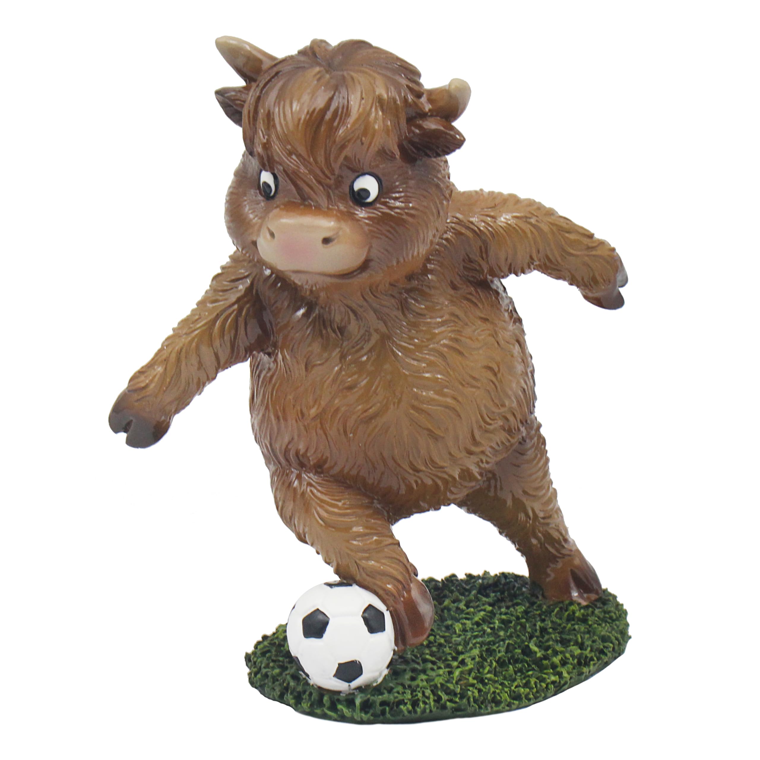 Lesser & Pavey Highland Cow Football Decor Figurine