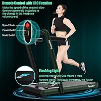 Vista 5 de GYMAX Caminadora plegable para debajo del escritorio, 4.75 HP 2 en 1 con control de frecuencia cardíaca, control de aplicación, pantalla táctil LED