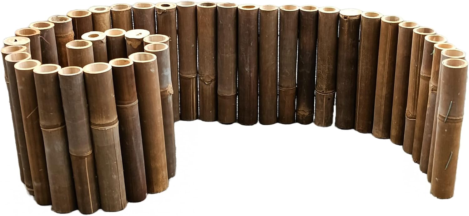 KADAX Rasenkante Aus Bambus 100 X 15 Cm  Flexible Beeteinfassung &  Dekorativer Gartenzaun